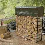 Mojawo Brennholzregal Kaminholzregal Regenabdeckung Au&szlig;en Stahl L100xH100cm