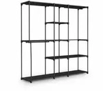 Relaxdays Garderobe, offener Kleiderschrank, Ablagen & Kleiderstangen,