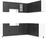 vidaXL 11-tlg. K&uuml;chenschrank-Set Kalmar Schwarz Holzwerkstoff