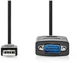 Nedis RS232-Konverter - USB-A Stecker - RS232 - Vernickelt - 0.90 m - Rund - PVC -