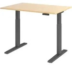 b&uuml;m&ouml; elektrisch h&ouml;henverstellbarer Schreibtisch 120x80 cm in Ahorn, Gestell