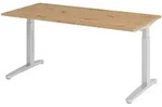 b&uuml;m&ouml; manuell h&ouml;henverstellbarer Schreibtisch 160x80 in Asteiche, Gestell in...