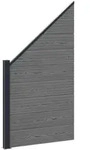 vidaXL zaunset 95 x 180 cm WPC und Aluminium Grau