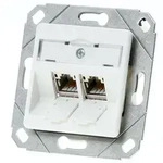METZ CONNECT C6Amodul Anschlussdose 2 Port 180&deg;M UPk, reinwei&szlig;