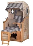 Mr. Deko Strandkorb Komplettset - bene living - Ammersee Single Teak - PE shell...