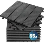 Casaria WPC Fliesen 55x Klassik Anthrazit