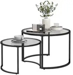 HOMCOM - Couchtisch - 70L x 70B x 47,5H cm - schwarz