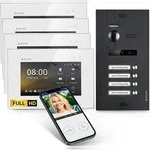 HD Video T&uuml;rsprechanlage mit App f&uuml;r 4 Familienhaus, 4x Monitor, Balter EVO...