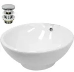LuxeBath Keramik Waschbecken mit Ablaufgarnitur Aufsatzwaschtisch Waschtisch &Oslash;