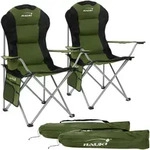 Hauki Campingstuhl 2er Set, Khaki, klappbar & gepolstert mit Getr&auml;nkehalter &
