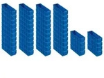 PROREGAL 48x Blaue Industriebox 300 S | HxBxT 8,1x9,1x30cm | 1,6 Liter 