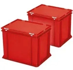 BRB 2x Deckelbeh&auml;lter m. Deckel u. Schiebeverschl&uuml;ssen,LxBxH 400x300x330 mm,...