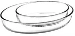 Pasabahce Ovale Backofen Sch&uuml;sseln, 2-teiliges Set, transparent