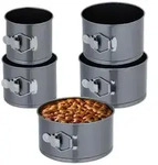 Relaxdays Springform Set 5-teilig, &Oslash; 12, 14, 16, 18, 20 cm, Stahl,
