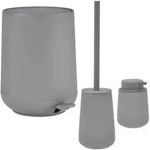 Zone Denmark Bad Accessoires 3tlg Set Pedaleimer Seifenspender Toilettenb&uuml;rste...