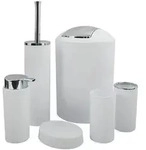 MSV - Badezimmer-Accessoire-Set in Wei&szlig;