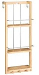 Relaxdays H&auml;ngeregal Bad, 3 Ablagen, 3 Haken, Bambus, H x B x T: ca. 70 x 28,5 x 10