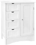 ML-Design Badezimmerschrank Wei&szlig;, 55x81x30 cm, Badschrank mit 1 T&uuml;r, 4...