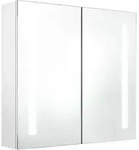 vidaXL LED-Spiegelschrank f&uuml;rs Bad Gl&auml;nzend Wei&szlig; 62x14x60 cm