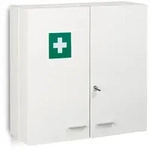 Relaxdays Medizinschrank, abschlie&szlig;bar, 11 F&auml;cher, Stahl, HBT: 53 x 53 x 21,5 cm,