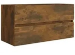 vidaXL Waschbeckenschrank R&auml;uchereiche 90x38,5x45 cm Holzwerkstoff