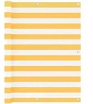 vidaXL Balkonschirm Wei&szlig; und Gelb 120x600 cm Oxford-Stoff Modell Relax Soleil