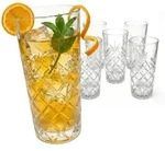 Relaxdays Longdrinkgl&auml;ser, 6er Set, 300 ml, geschliffene Trinkgl&auml;ser,
