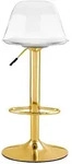 OKWISH 2er-Set Barhocker Metall/Kunststoff Gold/Transparent, h&ouml;henverstellbar...