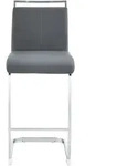 STILVORA Barhocker 2er-Set PU-Leder Dunkelgrau/Silber 96,5 cm mit Fu&szlig;st&uuml;tze