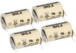 4x FDK CR14250SE-FT1 3V 850mAh 1/2AA Lithium Batterie &ndash; 3 Printpins ++/-