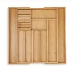 Relaxdays Besteckkasten, ausziehbar, 7-9 F&auml;cher, HxBxT: 5,5x45x44,5 cm,