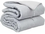 vidaXL Ganzjahresbettdecke Silber 200 x 135 cm Satin und Mikrofaser