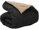 vidaXL Winterbettdecke Schwarz und Taupe 200 x 135 cm Mikrofaser