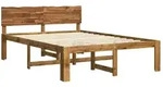 vidaXL Doppelbettgestell mit Kopfteil ROSTOCK Natur 135 x 190 cm
