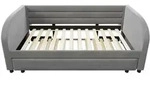 STILVORA Polsterbett aus Flanell/MDF, Grau, 90x200 cm, mit Ausziehbett und