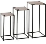 Mendler 3er-Set Blumentisch HWC-N70, Beistelltisch Tisch Blumenst&auml;nder Ablage,