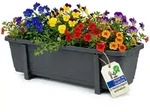 BigDean 3 St&uuml;ck Blumenkasten Balkon 60cm anthrazit inklusive 6 einstellbare...