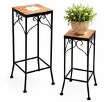 DanDiBo Blumenst&auml;nder Mosaik Eckig 2er Set 12012 Pflanzenst&auml;nder f&uuml;r Drau&szlig;en