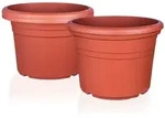 BigDean 3X Blumentopf &Oslash; 25 cm Farbe Terrakotta Kunststoff Pflanztopf...