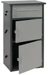 Proregal Paketkasten mit 3 F&auml;chern | HxBxT 89x49x38cm | Stahl | Dunkelgrau/Grau