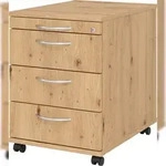 b&uuml;m&ouml; Rollcontainer mit Schubladen, Container abschlie&szlig;bar aus Holz in...