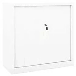 vidaXL Schrank mit Schiebet&uuml;r Wei&szlig; 90x40x90 cm Stahl