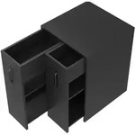 OKWISH Sideboard aus Spanplatte schwarz 52x50x75 cm, mobil mit 8 Rollen und