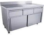 Saro Schiebet&uuml;renschrank mit 3 Schubladen und Aufkantung, Breite 1400mm