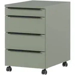 b&uuml;m&ouml; Space Rollcontainer mit Schubladen, Container aus Holz in Taupe gr&uuml;n -