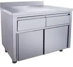 SARO Schiebet&uuml;renschrank mit 2 Schubladen und Aufkantung, 1200X700mm