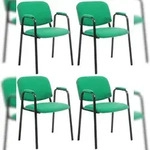 CLP 4er Set Stapelst&uuml;hle Ken Pro Stoff Stoff HBT: 79x53x55 cm gr&uuml;n
