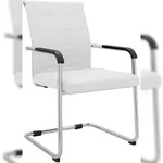 CLP Freischwinger Hakon Lederoptik Metall HBT: 90x55x62 cm wei&szlig;
