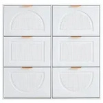 STILVORA Schuhschrank MDF/Spanplatte Wei&szlig; 118x25x115 cm, 6 Klappen,...
