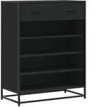 vidaXL Schuhschrank Schwarz 75x38x97,5 cm Holzwerkstoff Metall